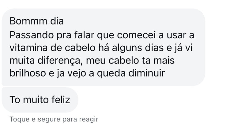 Relato de cliente HairFor+ 03