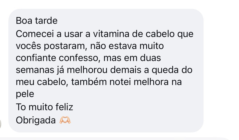 Relato de cliente HairFor+ 08