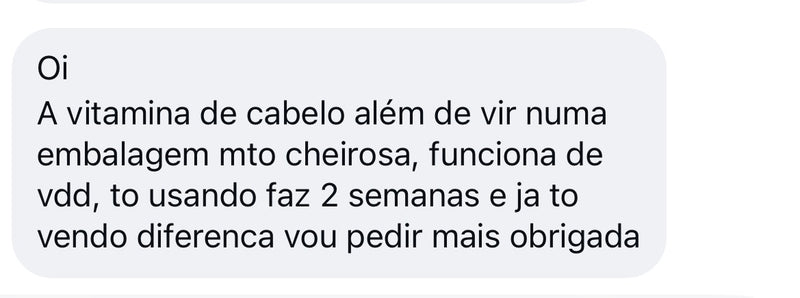 Relato de cliente HairFor+ 10