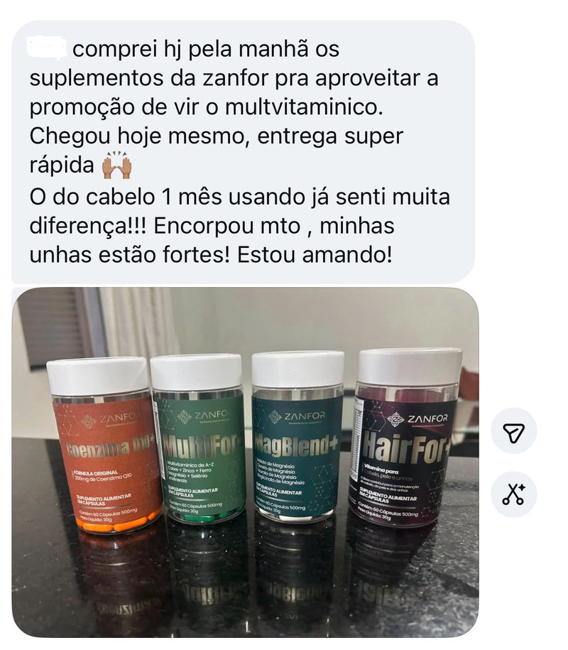 Relato HairFor+ unhas fortes
